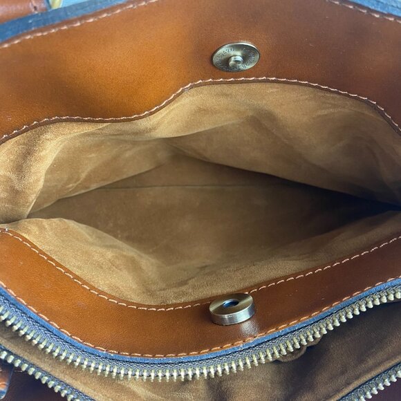 Patricia Nash ‘Norcia’ Metallic Python Print Cracked Leather‎ Satchel Crossbody - Picture 9 of 15